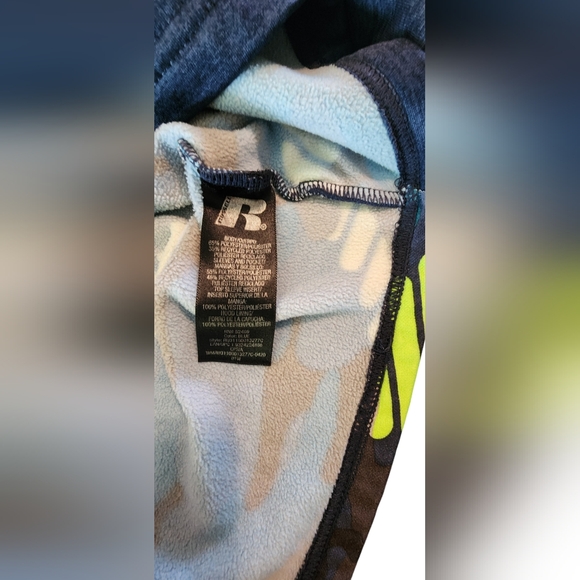 Russell Boys Camo Tech Pullover Fleece Hoodie Size L 10/12 - Picture 7 of 10